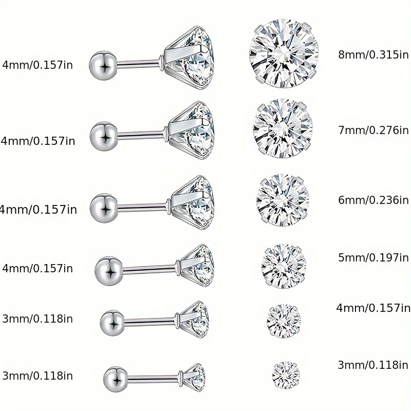 S925 Silver Zirconia Ear Bone Studs